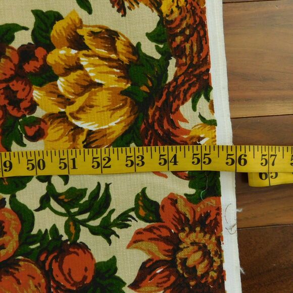 Vintage 60s Golding Upholstery Fabric BOWER 4 1/3 yards Pheasant Floral Gold NEW - Picture 11 of 12